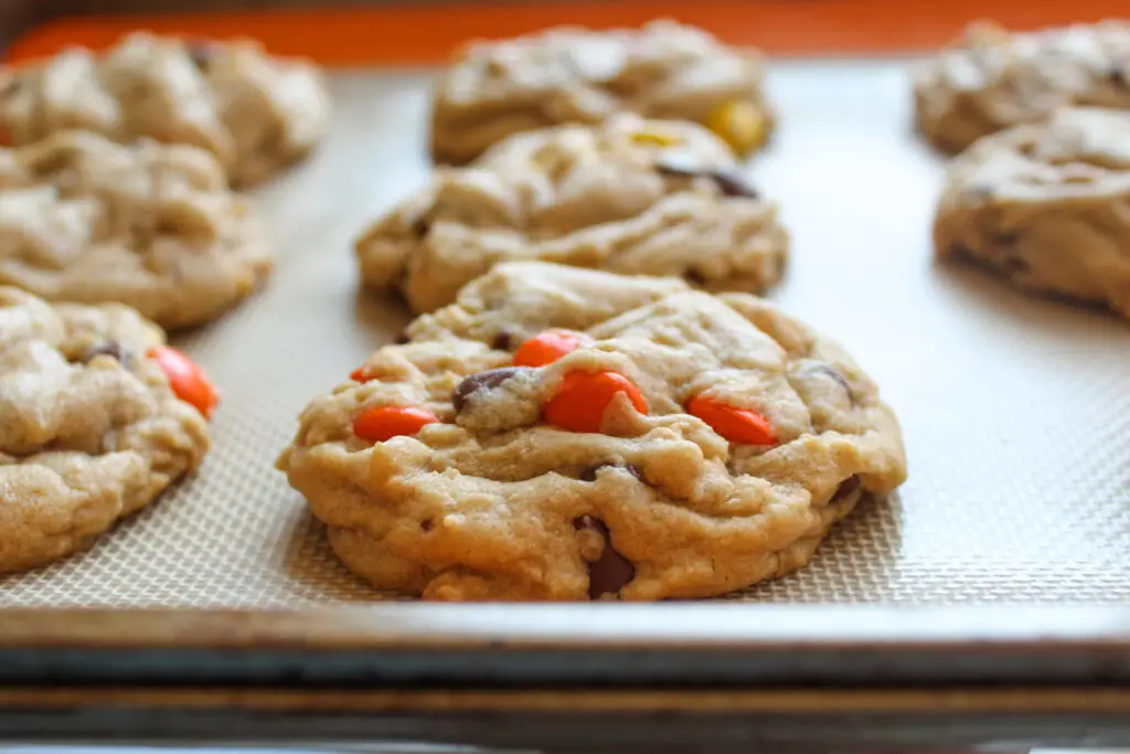 Reese's Pieces, Peanut Butter &amp; Chocolate Chip Cookies